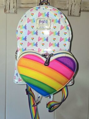 Lisa Frank Rainbow Heart Loungefly Mini Backpack